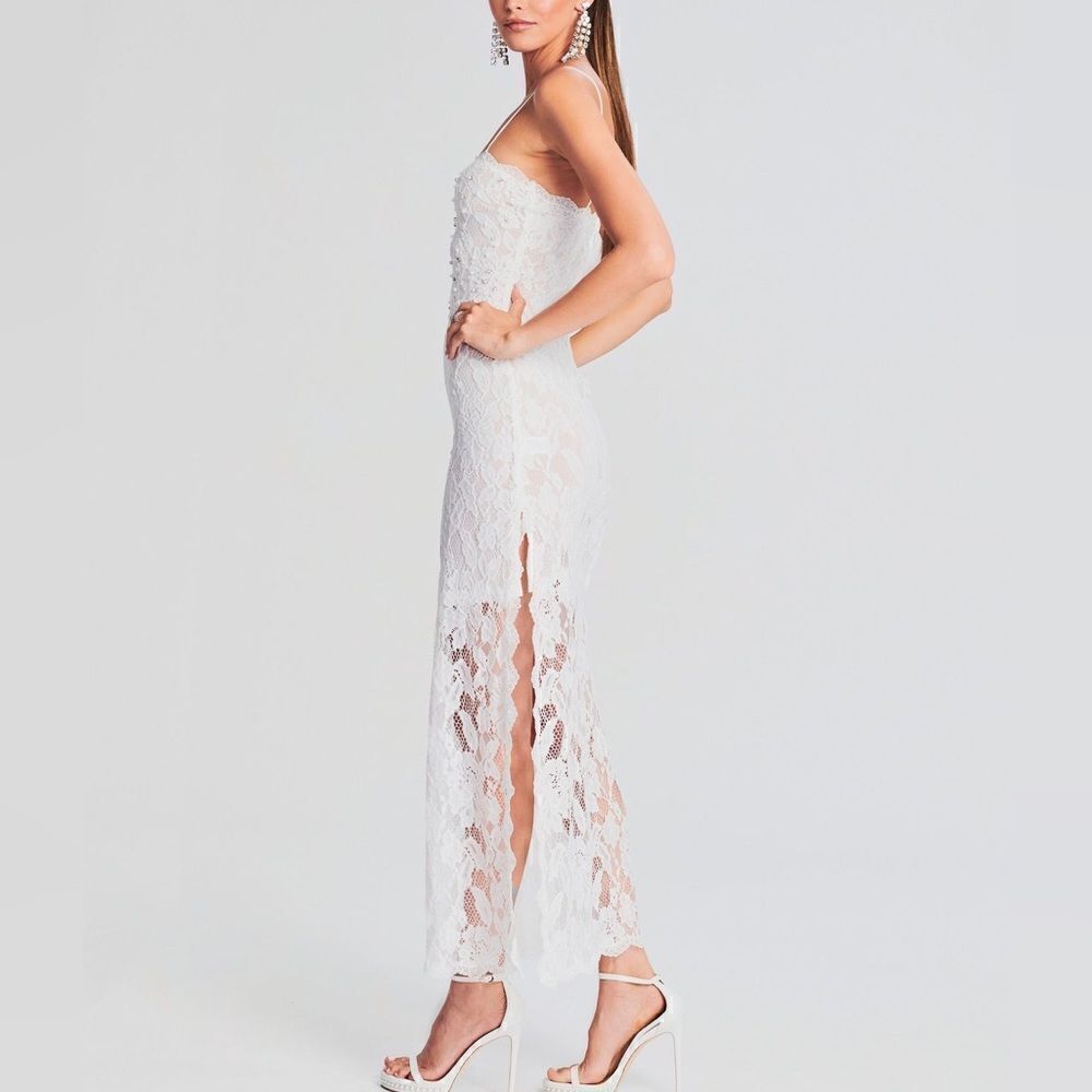 Free People HEMANT & NANDITA
Reet Embellished Lace Slip Midi-Dress